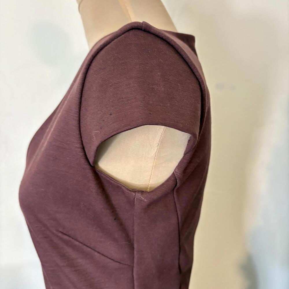 Vintage 70's MAX MARA Stretch Wool Blend Midi Dress Ruffle M - Picture 4 of 9